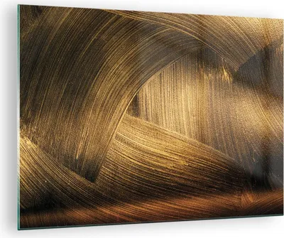 Produktbild von Bilder auf glas - Einteilig - Abstraktion Gold Textur - 70x50cm - Glasbilder - Wandbilder - Bilder - zum Aufhängen bereit - Wanddekoration aus Glas - Glas Bilder - Wandbild auf Glas - GAA70x50-4477