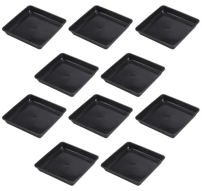 Imagen del producto de Omgoods - Posavasos/macetero - Posavasos de plástico cuadrados, 15 x 15 cm (paquete de 10)