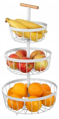 Produktbild von Brunbeste 3443 Metall-Etagenkorb für Obst & Gemüse, Weiß