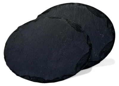 Produktbild von Schiefertafel aus Schiefer - 22x15cm - oval - 5 Stück - zum Beschriften oder Gravieren für Geschenke, Basteln, Haushalt, Garten
