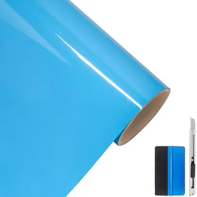 Produktbild von Vinyl Folie Himmelblau 50 cm x 150 cm mit Luftablasskanälen