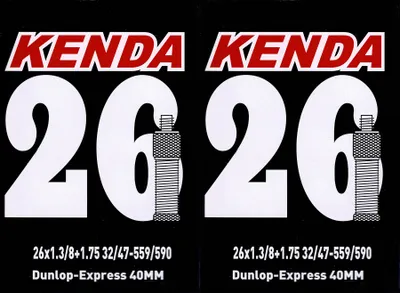 Produktbild von 2x Kenda Schlauch Fahrradschlauch 26 Zoll DV Dunlopventil x 1,3/8+1,75