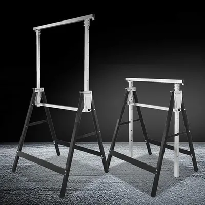 Produktbild von Gerüstbock 8er Set, Arbeitsböcke Höhenverstellbar,Arbeitsbock Klappbar Tragkraft 200 kg 7-fach,Metall Klappbock,Gerüste 82-130 cm,Unterstellbock Böcke(Schwarz)