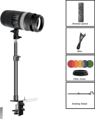 Immagine prodotto di Faretto a luce LED, filtro a cinque colori, telecomando, supporto a U