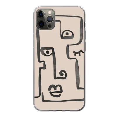 Produktbild von MuchoWow® Handyhülle Schutzhülle Hülle für iPhone 13 Pro Max Auge - Lippen - Strichzeichnung Silikon Softcase Handy Hülle - Mobiltelefon
