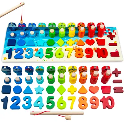 Productafbeelding van Omgoods - Montessori Magnetisch Visspel - Educatief Houten Speelgoed voor Kinderen