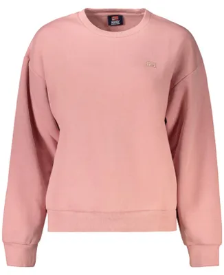 Produktbild von Rosa Damen Sweatshirt ohne Reißverschluss mit Applikation und Logo