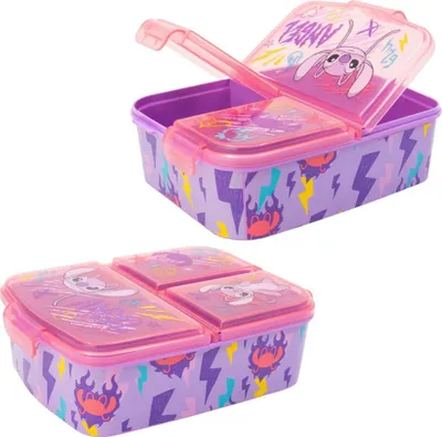 Image de Boîte à goûter Angel | 3 compartiments séparés | Stitch Lunch to Go | Boîte à goûter