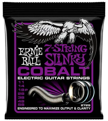 Obrázek produktu pro Ernie Ball Slinky Cobalt, Kytara, Ocel, Elektrický, 7 kusů