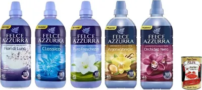 Produktbild von Felce Azzurra Testpaket - Ammorbidente Concentrato - Konzentrierter Weichspüler Unverwechselbarer Duft – 45 Wäschen – 5 x 900ml + Italian Gourmet polpa 400g