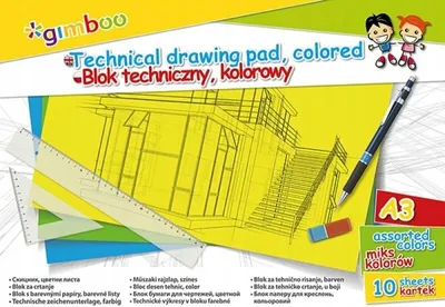 Produktbild von Farebné výkresy Gimboo A3, 150 GSM ,10 listov
