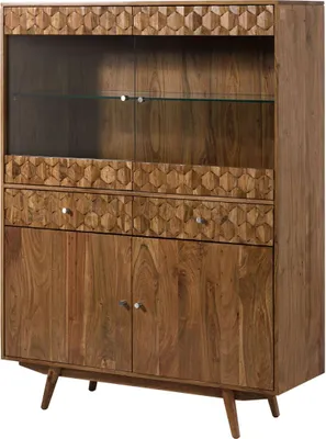 Image de MASSIVMOEBEL24 | Buffet en bois d'acacia laqué brun MOSAYK #115