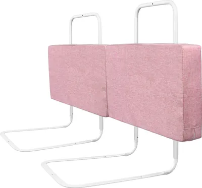 Produktbild von LZQ 2X Bettschutzgitter, Bettgitter zum Vertikalen Heben,60cm 5-Loch Höhenverstellbar ,Rausfallschutz Kinderbettgitter für  Familienbett und Kinderbett(120cm, Kirschrosa)