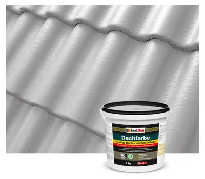 Produktbild von Isolbau Dachfarbe Steingrau 7 kg Sockelfarbe Dachlack Fassadenfarbe wasserdicht