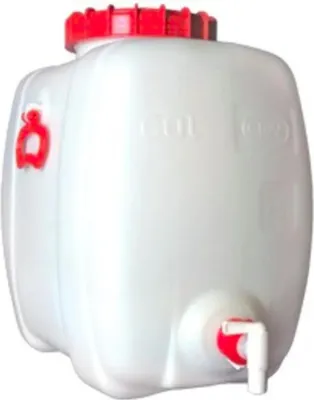 Zdjęcie produktu dla Plastikowa kwadratowa beczka na napoje + pokrywa + dźwig. 60l
