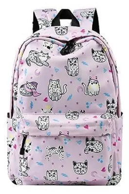 Immagine prodotto di Zaino per scuola, impermeabile, con scomparto per laptop, 30x14x42 cm, rosa, in nylon