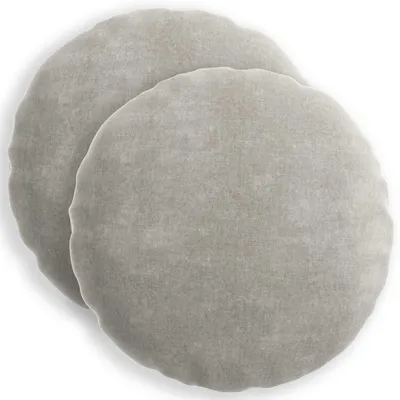 Immagine prodotto di vidaXL, 2 federe per cuscini, HEERLEN, grigio chiaro, diametro 50 cm, tessuto in microfibra