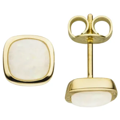 Produktbild von Ohrstecker 585 Gold Gelbgold 2 Opale Opal-Ohrringe