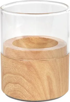Produktbild von Duni 195781 Kerzenständer Glas, Holz Natürlich/Natur