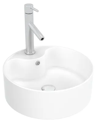 Image de Lavabo rond en céramique, diamètre 41 cm