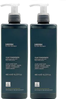 Immagine prodotto di ANYAH Sapone liquido 2 x 480ml - Con estratto di ortica bianca -  Ecolabel - Trattamento delicato della pelle