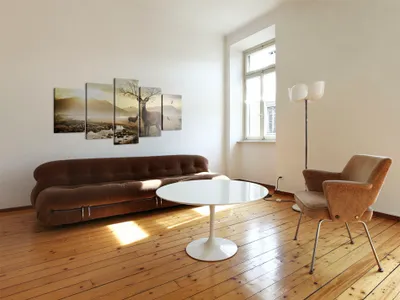 Produktbild von Akustikbild Natur 200x100 cm Bilder Akustikschaum Hochleistungsschallabsorber Schallschutz Leinwand 5 tlg Wandbild Raumakustik Schalldämmung 030116-3