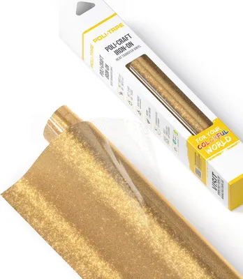 Produktbild von Poli-Tape Pearl Glitter, Hitzebeständige Vinylrolle, Geflocktes Wärmeübertragungsvinyl, Gold, Einfarbig, Glitter, 60 °C