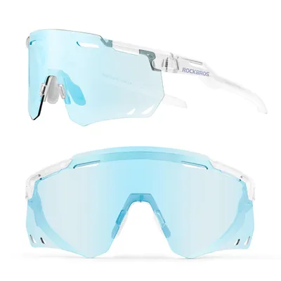 Immagine prodotto di ROCKBROS Occhiali da ciclismo Occhiali da sole fotocromatici Occhiali da ciclismo auto-oscuranti Blu trasparente