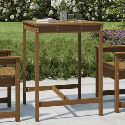 Produktbild von The Living Store Gartentisch Honigbraun 82,5x82,5x110 cm Massivholz Kiefer