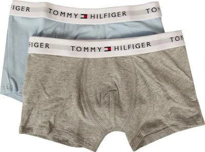 Zdjęcie produktu dla TOMMY HILFIGER Bokserki dla chłopców, chłopięce, zestaw 2 sztuk, widoczny gumowy pasek z logo, numer artykułu UB0UB00549, rozmiar 6–7 lat / 116–122 cm, 95% bawełna, 5% Elasthan