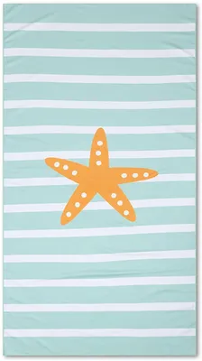 Produktbild von Swim Essentials Mikrofaser Strandtuch/Badetuch, für Kinder grün/weiß Stern 180 x 70 cm | Beach Towel Badehandtuch Handtuch