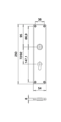 Produktbild von Renovierschild 220 Z VA F00 PZ Entf.72mm EDI