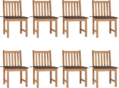 Produktbild von Gartenstühle 8 Stk. mit Kissen Massivholz Teak