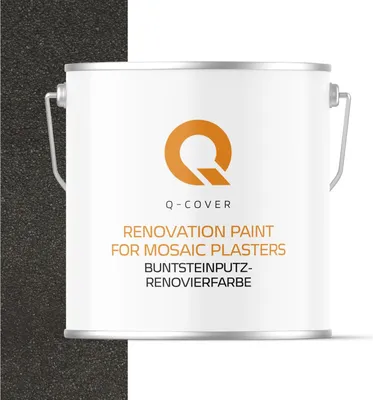 Produktbild von Q-COVER BUNTSTEINPUTZ-RENOVIERFARBE Umbragrau RAL 7022 5L – UV- & Witterungsschutz, wasserabweisend, für Innen & Außen