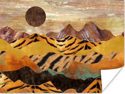 Produktbild von MuchoWow® Poster Tigerdruck - Marmor - Gold 80x60 cm - Kunst für zu Hause