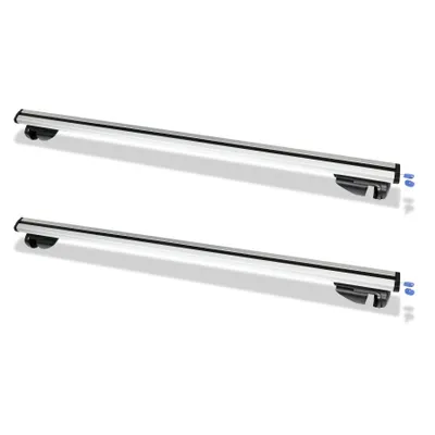 Image de SWANEW Barres de toit Barres de toit universelles L124 réglables Fermeture à clé Barres de base compatibles 150kg Alu