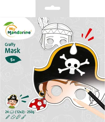 Produktbild von Avenue Mandarine 5x Graffy Pop Mask, Jungen - Grau GY022O