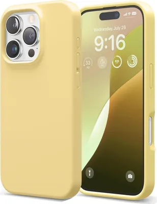 Immagine prodotto di Custodia per Apple iPhone 16 Pro Max custodia del telefono cellulare custodia di protezione del telefono cellulare copertura in silicone custodia del telefono cellulare, giallo