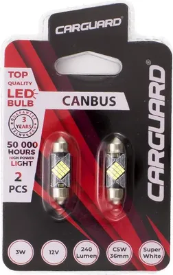 Immagine prodotto di Lampadina LED Sofit per auto 39 mm Canbus - 240 lumen 6000 K - 12 x SMD 3 W 12 V - Lunga durata 50.000 h - Set da 2 - Luce bianca brillante [50780]