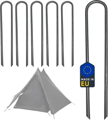 Produktbild von Bodenanker 10 Stück, 30 cm x 6 mm, aus Edelstahl – Zeltheringe – Trampolinanker