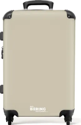 Produktbild von NoBoringSuitcases.com® Großer Koffer - Beige - Einfarbig - Kombinationsschloss TSA - Hartschalen Trolley 4 Rollen - 72 liter - Reisekoffer - 66 cmKoffer Mittelgroß 67x43x25 cm, 72L,
