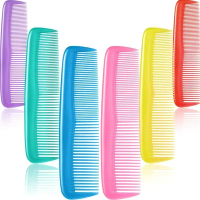 Image de Set de peignes à cheveux colorés pour femmes et hommes, 12 pièces - Peigne coloré grossier, fin à habiller