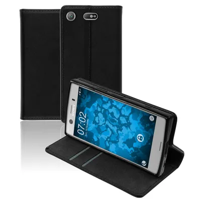 Produktbild von PhoneNatic Kunst-Lederhülle kompatibel mit Sony Xperia XZ1 Compact - Book-Case schwarz Cover