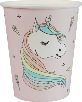 Image de Gobelets de fête licorne, 10 pièces multicolores, 7,8 x 9,7 cm - taille unique