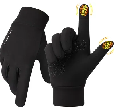 Imagen del producto de Guantes de bicicleta térmicos, resistentes al viento, antideslizantes, compatibles con pantallas táctiles, unisex, ideales para el invierno y actividades al aire libre