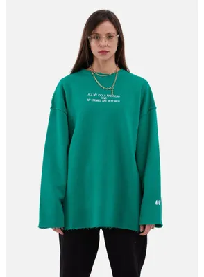 Produktbild von Sweater Basic Baumwolle Uni Sweatshirt Pullover  M Grün