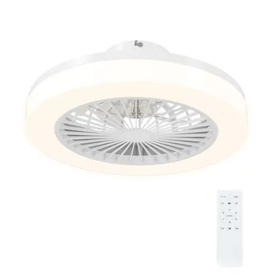 Produktbild von Deckenventilator mit Beleuchtung Fernbedienung LED Ventilator Deckenleuchte Dimmbar mit 6 Geschwindigkeiten 40 W Lampe mit umkehrbar Ventilator, Timer für Schlafzimmer Weiß 46 cm |