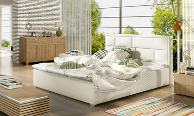 Produktbild von Doppelbett mit Polsterung 160x200 LUXERIO 1 - beigefarbenes