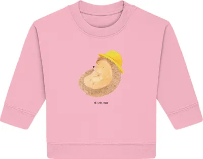 Produktbild von Mr. & Mrs. Panda Organic Baby Pullover Igel Beten 24. - 36. Monat - Baumwolle Pink - Geschenk, Lustige Sprüche, Bullover, Leben, Gott, Genießen, Sonnenhut
