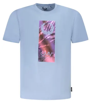 Produktbild von Kurzarm Herren T-Shirt Blau mit Rundhals & Logo-Druck